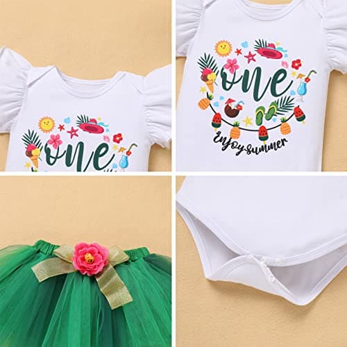 IMEKIS Pineapple 1st Birthday Outfit: Baby Flamingo Luau Tutu Hula Skirts