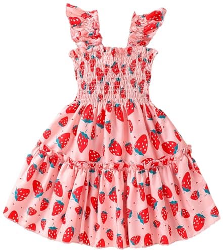 Retsugo Flutter Sleeve Birthday Party Dress for Girls 1-8 Years