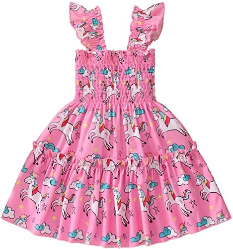 Retsugo Flutter Sleeve Birthday Party Dress for Girls 1-8 Years