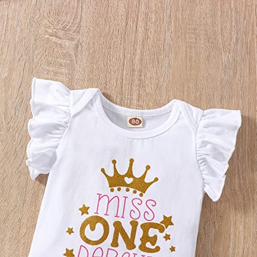 Fifiilyty Baby Girl 1st Birthday Outfit: Printed One-Piece Top + Ballet Skirt + Headband