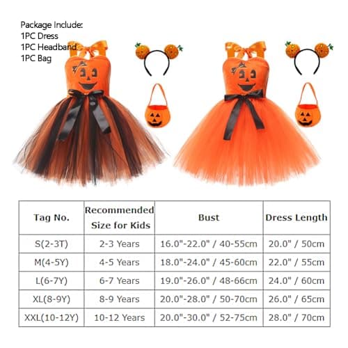 Halloween Pumpkin Costume Dress for Toddler Girls – 3 Piece Set