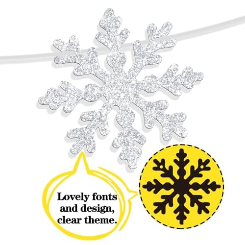 Ferburitar Silver & Blue Snowflake Winter Bunting Sign for 1st Birthday Decorations