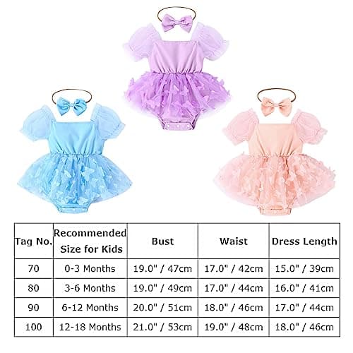 Baby Girl 1st Birthday Butterfly Romper Dress with Headband