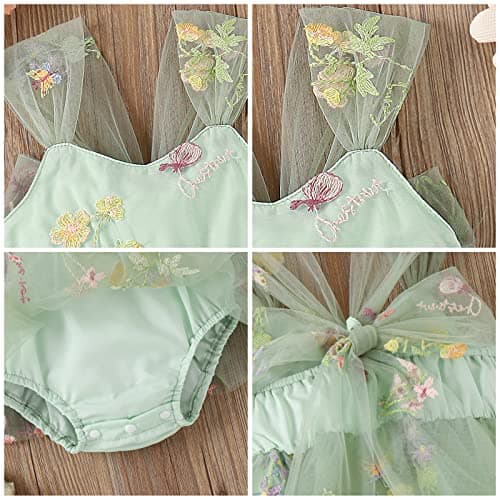 Newborn Baby Girl Floral Lace Butterfly Romper for 1st Birthday Cake Smash Photo Shoot