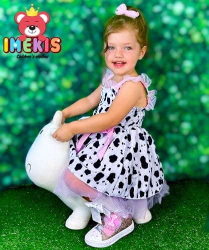 IMEKIS Toddler Girls Strawberry Floral Tulle Birthday Dress Summer Party