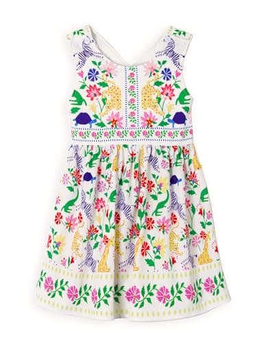 Minitaylor Girls' Casual Sleeveless Dresses Back Cutout Elastic Waist Pattern