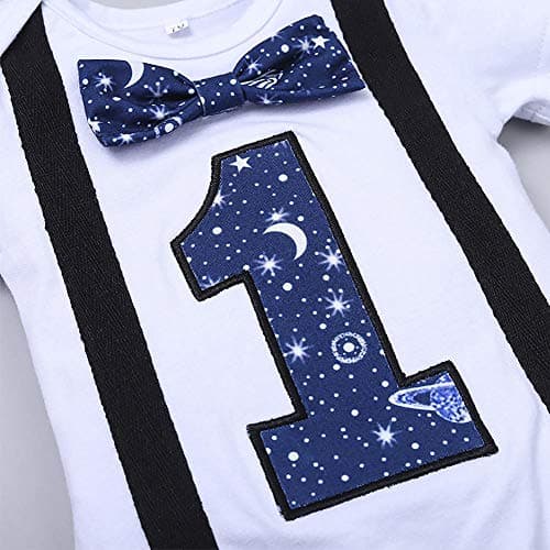 Baby Boys Space 1st Birthday Cake Smash Outfit