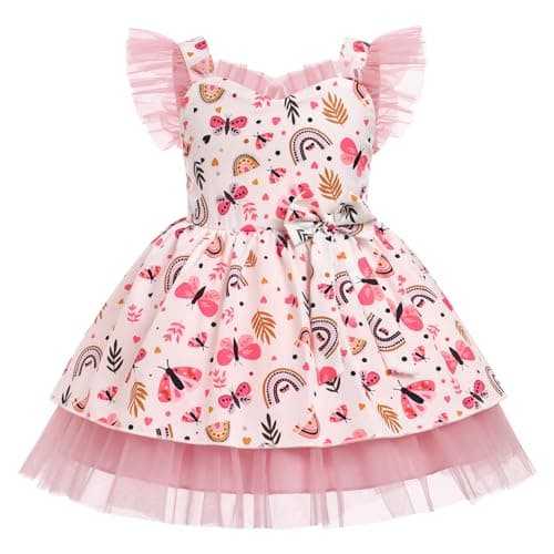 Toddler Girls Cow Print Birthday Dress
