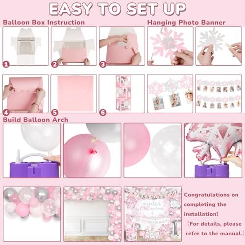 Winter Onederland Birthday Party Decorations for Girls' 1st Birthday