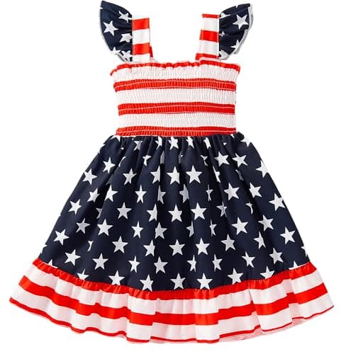 Retsugo Flutter Sleeve Birthday Party Dress for Girls 1-8 Years