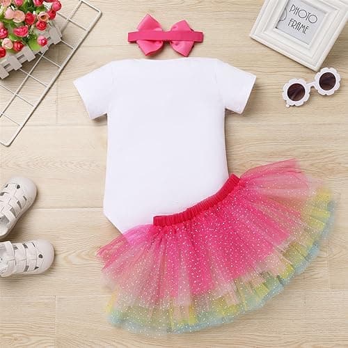 ODASDO Sunnyc Birthday Tutu Outfit for 1Y Old Girls Party Set