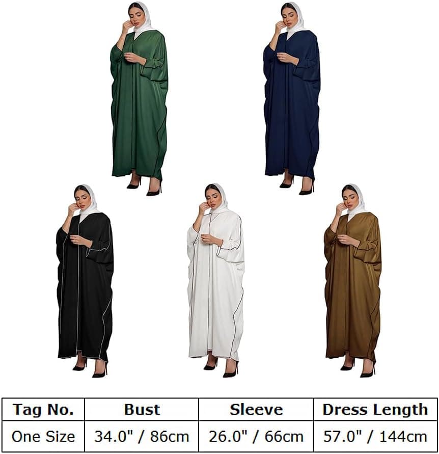Muslim Abaya for Women Long Sleeve V Neck Maxi Dress Dubai Style Modest Loose Full Cover Islamic Middle East Clothes