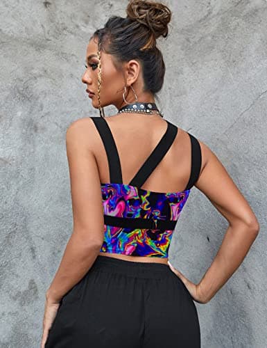 CYCLAMEN Women's Buckle Tube Crop Cami Tops