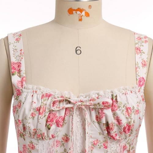 IMEKIS Women's Summer Lace Corset Mini Dress with Spaghetti Straps