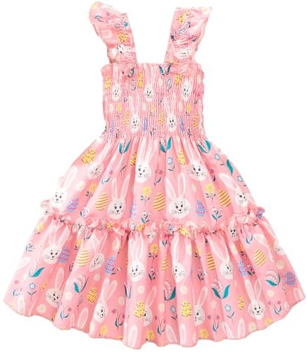 Retsugo Flutter Sleeve Birthday Party Dress for Girls 1-8 Years