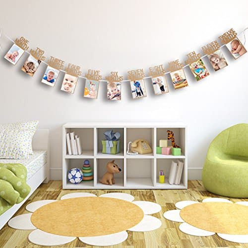 Bememo 1st Birthday Photo Banner for Newborn to 12 Months