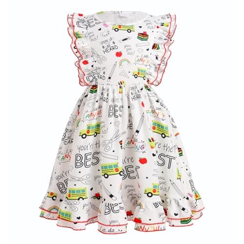Back to School Dress for Toddler Girls 3-8T