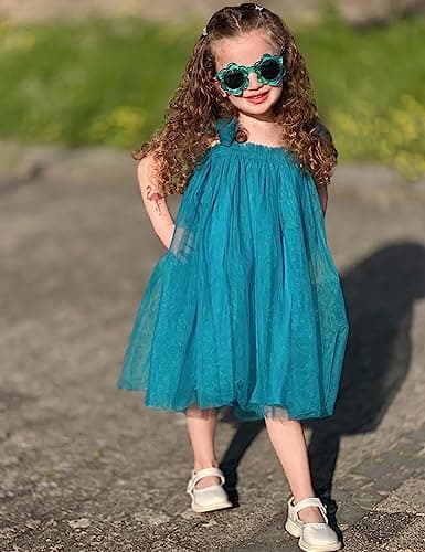 AGQT Baby Girls Butterfly Print Tulle Tutu Sundress 6M-6T
