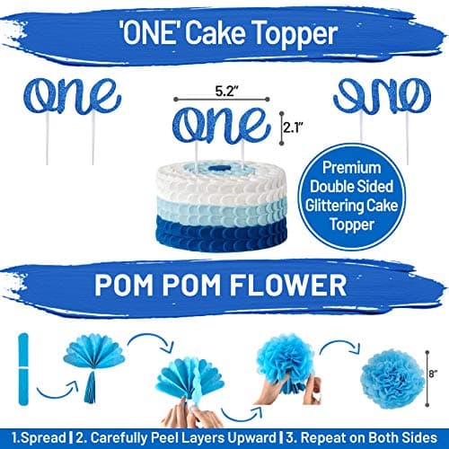 First Birthday Boy Decorations Bundle