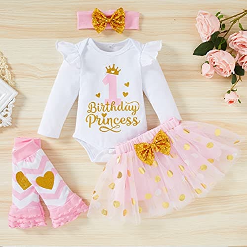 Baby Girl 1st Birthday Cake Smash Outfit Set