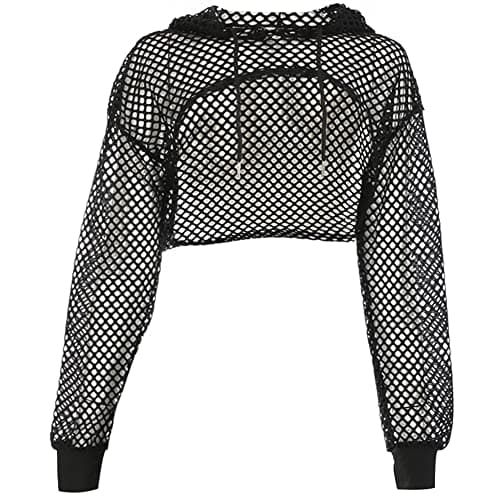 Neon Fishnets Crop Top for Women - Y2K Style