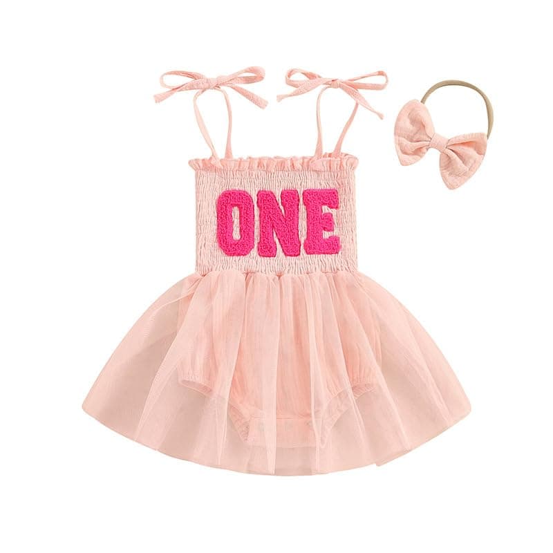 Baby Girl Strawberry Birthday Outfit: Boho Romper Dress with Headband for Summer Cake Smash Photoshoot
