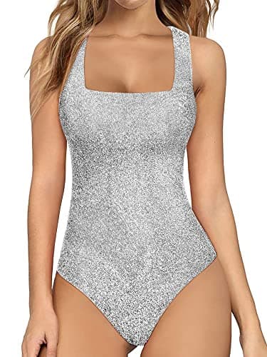 Nlife Women's Sexy Backless Square Neck Bodysuit