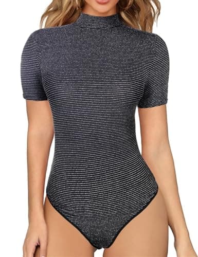 Sexy Rhinestone Studded Sheer Mesh Bodysuit for Women