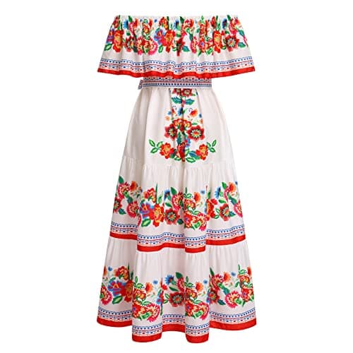 IMEKIS Women's Summer Floral Print Maxi Dress for Beach and Holiday Party
