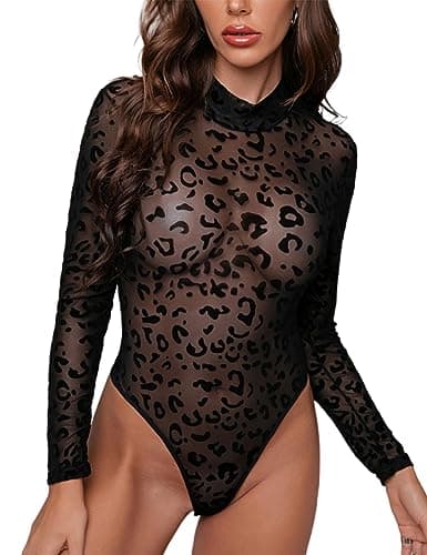 Women's Rhinestone Mesh Bodysuit