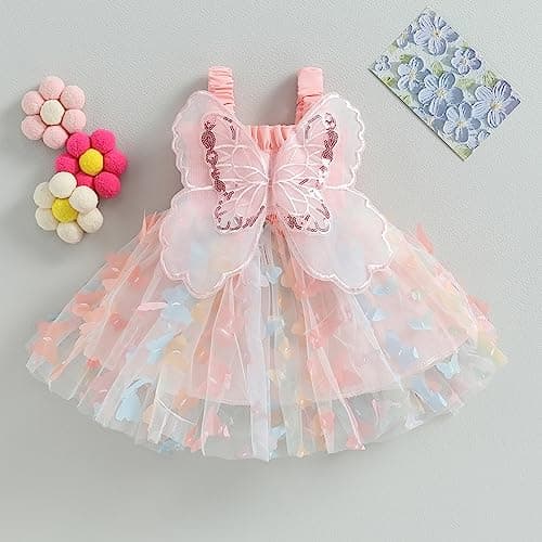 Gaono Baby Butterfly Wings A-Line Fairy Tutu Dress