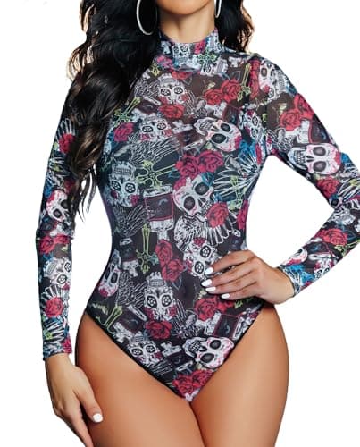 Long Sleeve Mesh Bodysuit for Women