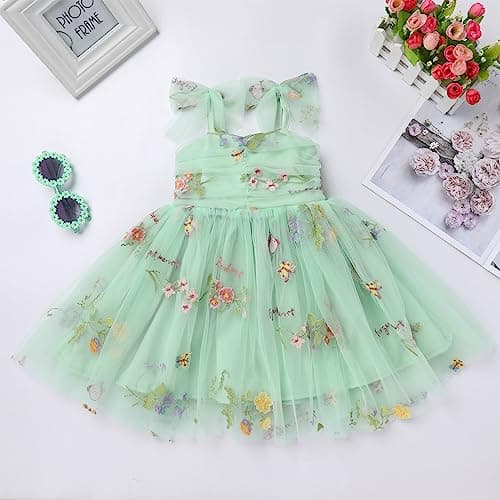 Sequin Ruffle Tulle Bowknot Sundress for Baby Girls