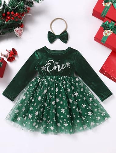 Winter Snowflake Princess Dress Set for Baby Girl's 1st Birthday Photo Shoot