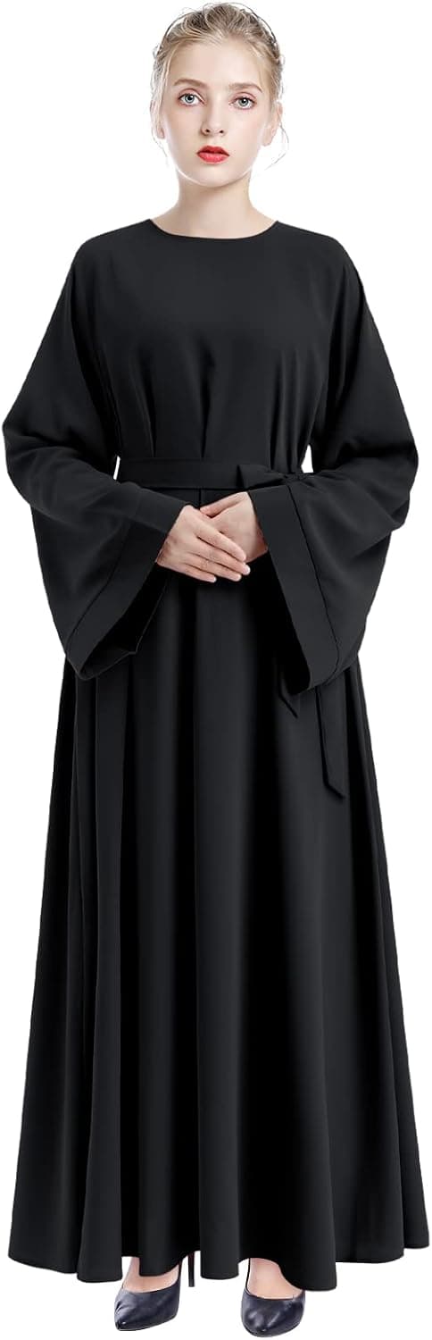 Women Muslim Abaya Bell Long Sleeve Maxi Dress Loose Full Cover East Arabian Robe Dubai Islamic Prayer Clothes