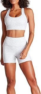 Women Seamless Yoga Outfits 2 Piece Workout Set Cutout Racerback Crop Top Tank Sprots Bra High Waist Shorts Tummy Control Yoga Shorts Fitness Athletic Running Gym Clothes Activewear Tracksuit Grey S
