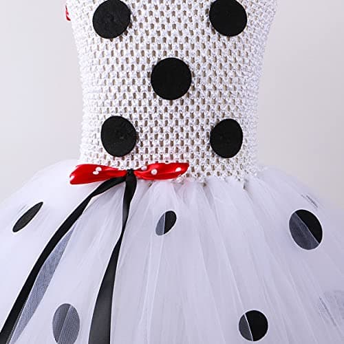 Dalmatian Dog Milk Cow Costume Tutu Dress with Headband for Baby Girls