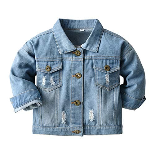 IMEKIS Toddler Denim Hooded Coat for Boys & Girls Fall Outwear