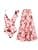 Women 2 Piece Swimsuit Monokini with Cover Ups Ruffles Tropical Bikini Set Summer Holiday Bathing Suits