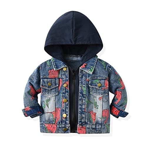 IMEKIS Toddler Denim Hooded Coat for Boys & Girls Fall Outwear