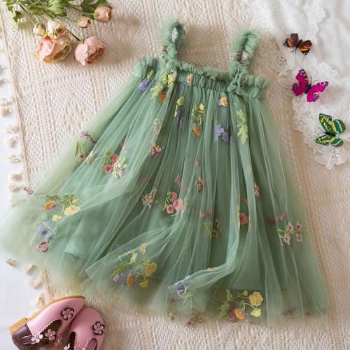 Nileafes Toddler Girls' Summer Sleeveless Floral A-Line Sundress