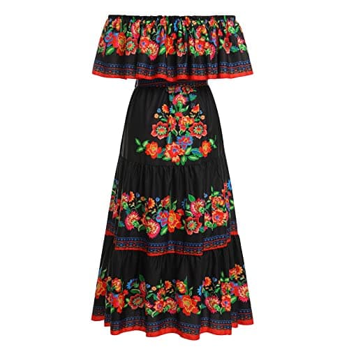 IMEKIS Women's Summer Floral Print Maxi Dress for Beach and Holiday Party