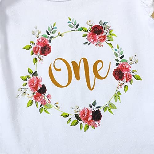 Aslaylme Baby Girl 1st Birthday Floral Skirt Set