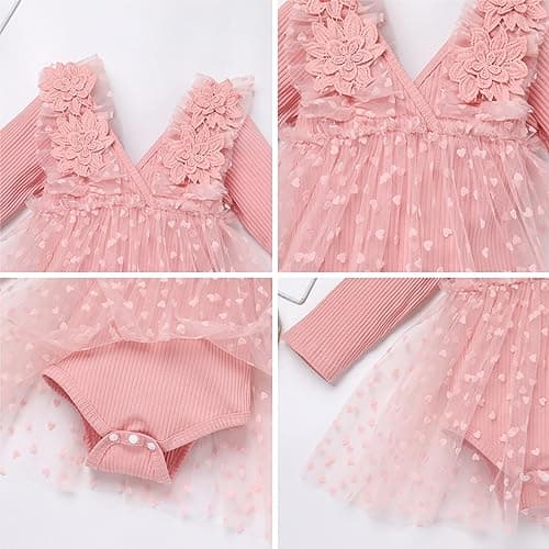 Baby Girl 1st Birthday Romper Dress with Headband