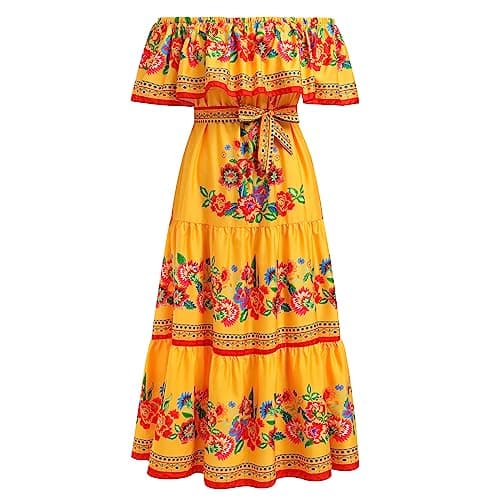 IMEKIS Women's Summer Floral Print Maxi Dress for Beach and Holiday Party