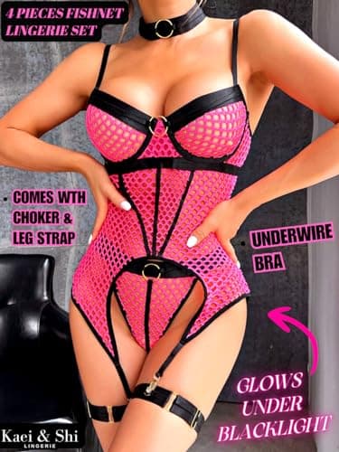 Rave Outfits Fishnet, Strappy Backless Lingerie