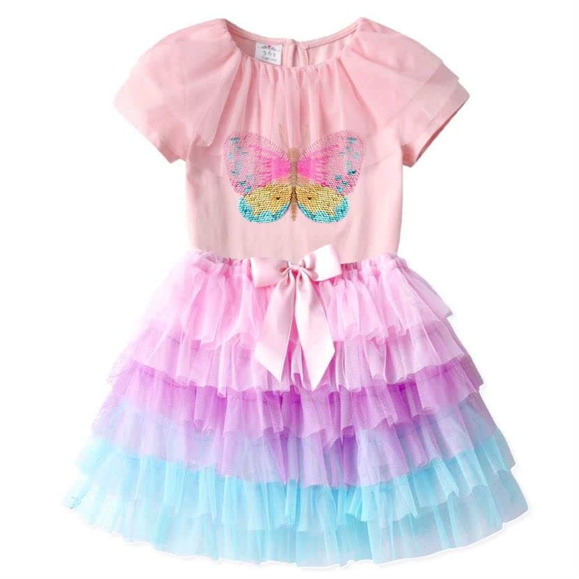 VIKITA Girls' Knee-Length Summer Tutu Dress