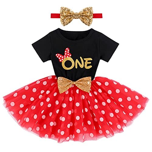 Baby Girls Birthday Outfit Polka Dots Tutu Skirt Set - Cake Smash Photo Shoot