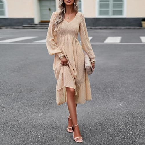 Boho Swiss Dot Smocked Cocktail Dress