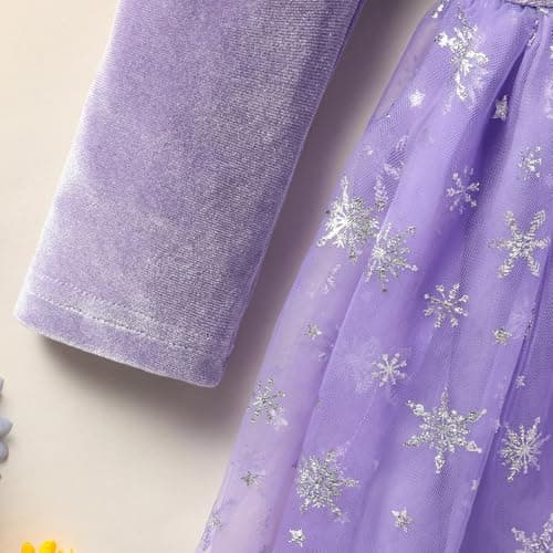 GRNSHTS Baby Girl Snowflake Velvet Dress with Hairband for Winter